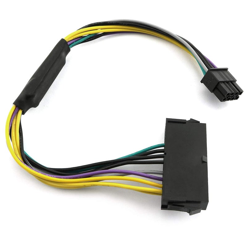 Longdex 11 Inch 24-Pin to 8-Pin 18AWG ATX PSU Power Supply Adapter Cable for Motherboards - Image 3